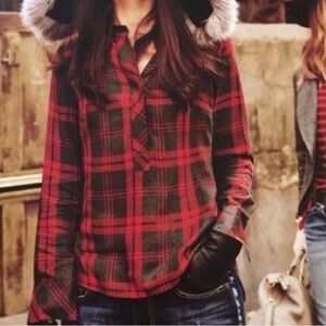 CAbi Cunningham Plaid Shirt Top